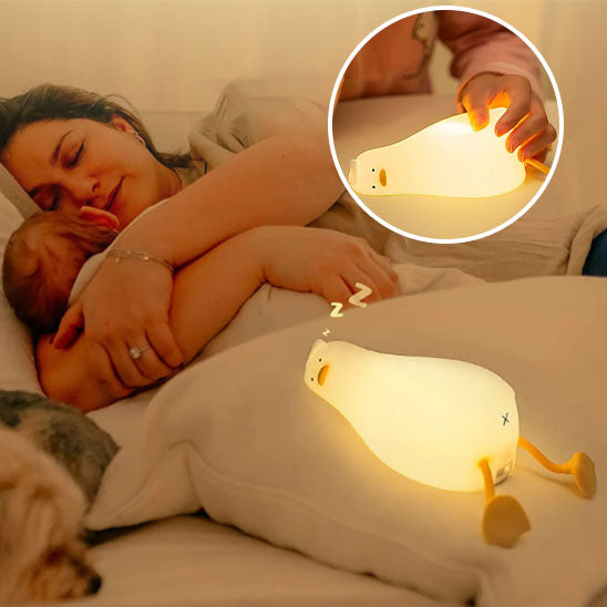 Douce-cane-veilleuse-bébé-LED-jaune