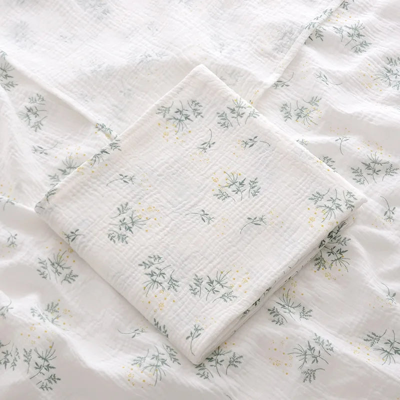 couverture-bebe-PetitChene-coton-floral-nuance-vert