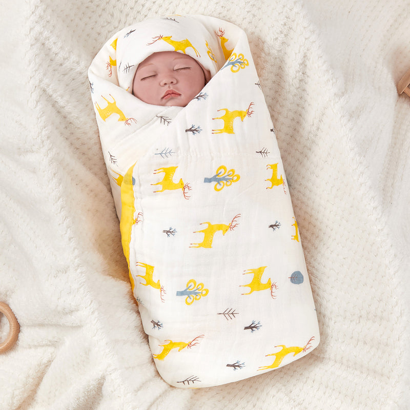 couverture-bebe-SweetToon-coton-jaune-blanc