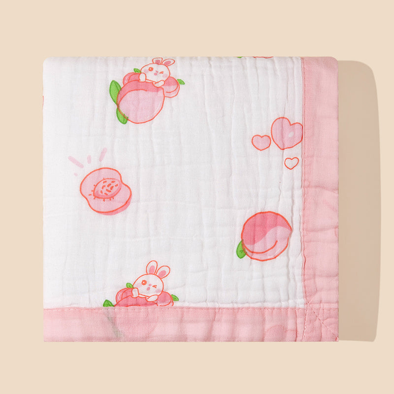 couverture-bebe-SweetToon-coton-rose-blanc-unisexe