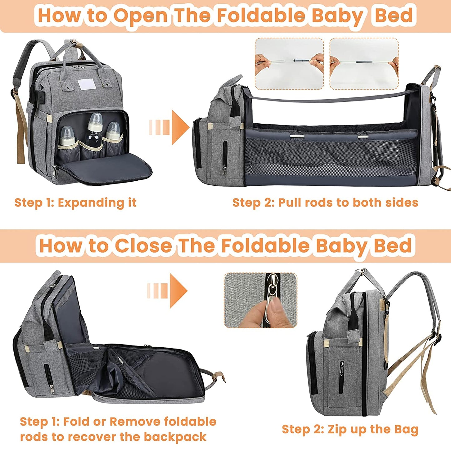 Sac à langer portatif | Berceau de voyage BabyNappy™ - Bebe prestige